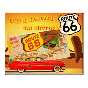 Vintage Metal Sign - Route 66 Road Trip